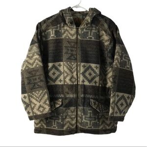 Woolrich Aztec Wool Blanket Coat Jacket Vintage Made in USA Womens Medium